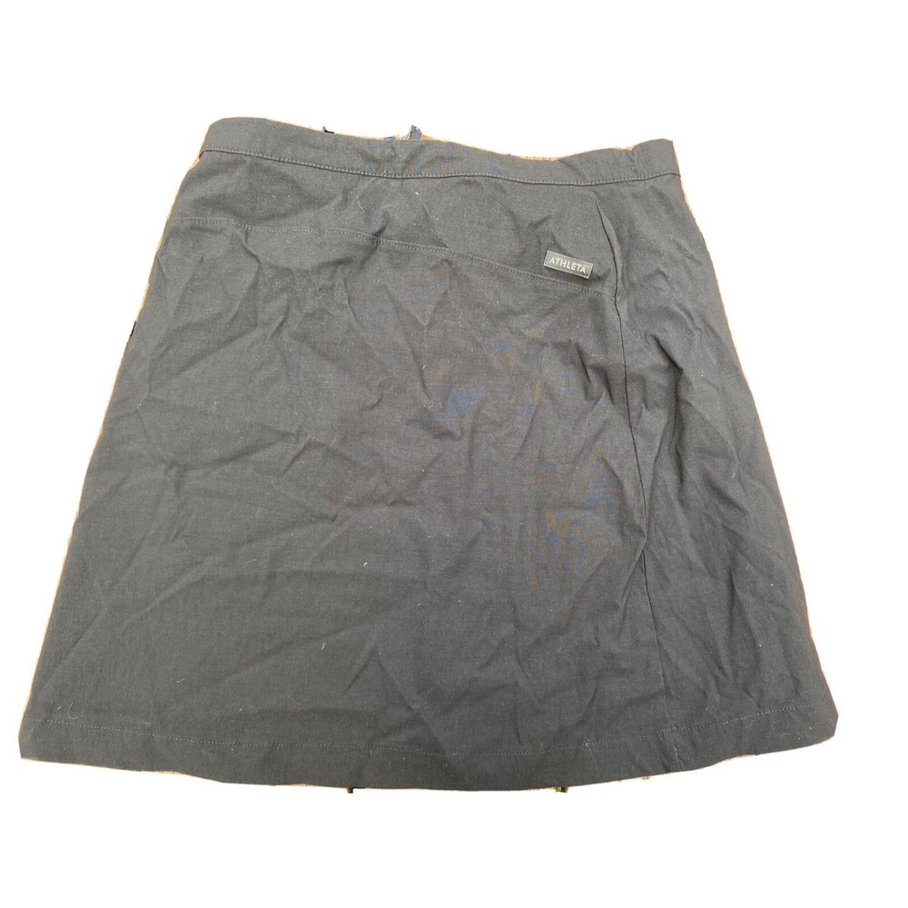 Athleta Athletic Skirt Womens Small Wrap Around Tie Pocket Black Short
